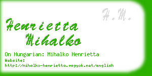 henrietta mihalko business card
